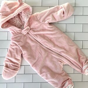 3M🐑 Baby Girls Pink Plush Sheep Winter Bunting by Carter’s